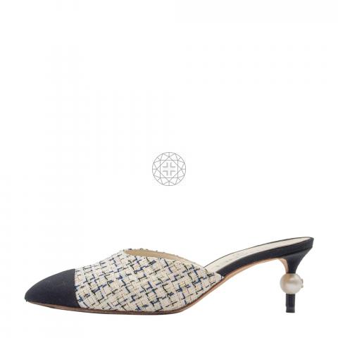 Chanel tweed hot sale mules